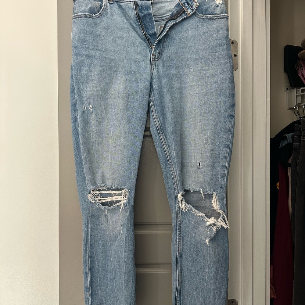 Abercrombie Light Blue skinny Distressed Jeans